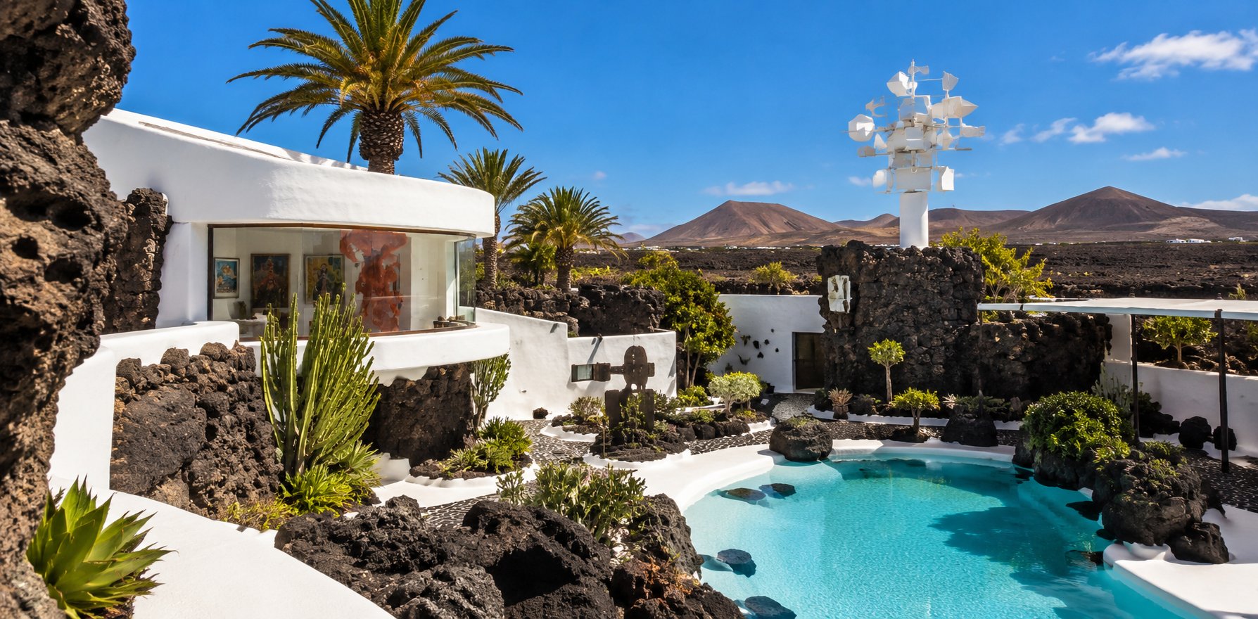 Fundación César Manrique, antigua casa del artista construida sobre burbujas de lava volcánica